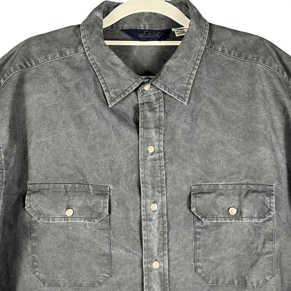 Woolrich Other - Woolrich‎ Button Down Shirt Mens XL Charcoal Gray Cotton Canvas Utility 6935